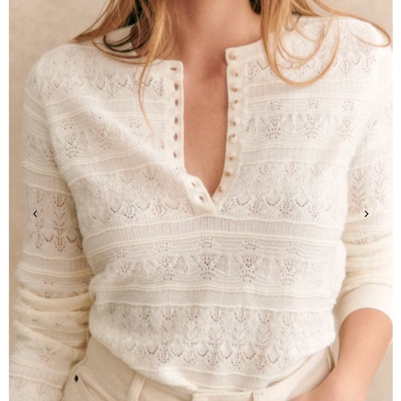 SEZANE Lyna Sweater XSmall Ercu - Picture 4 of 8